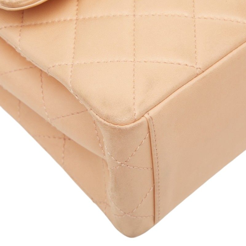 Chanel Quilted CC Logo Chain Shoulder Bag Pink Beige Lambskin Plastic — view 5