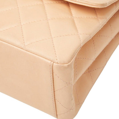 Chanel Quilted CC Logo Chain Shoulder Bag Pink Beige Lambskin Plastic — view 4
