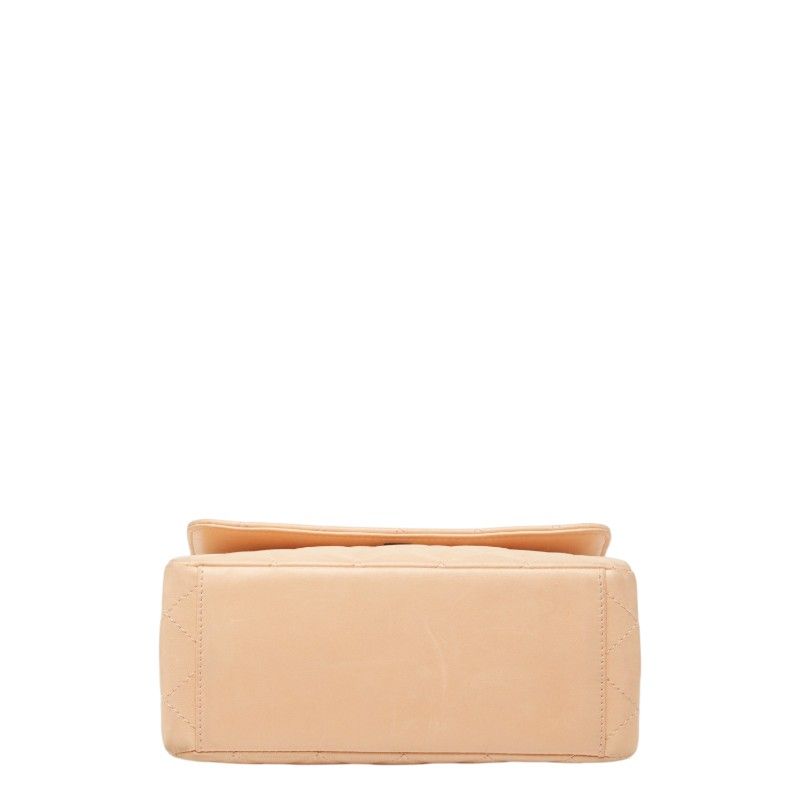 Chanel Quilted CC Logo Chain Shoulder Bag Pink Beige Lambskin Plastic — view 3
