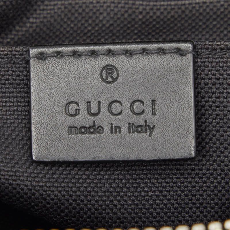 Gucci GG Supreme Small Messenger Bag Crossbody Black Gray Leather — view 9