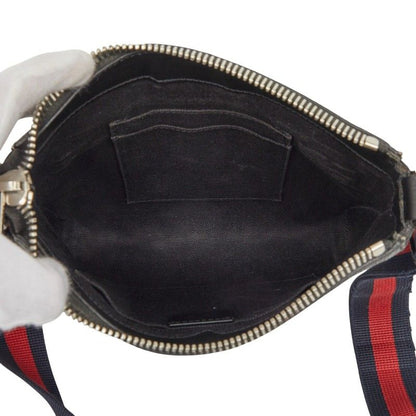 Gucci GG Supreme Small Messenger Bag Crossbody Black Gray Leather — view 8
