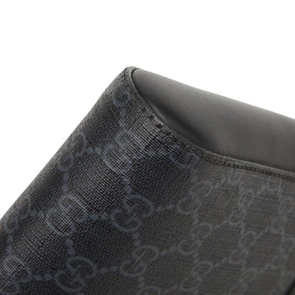 Gucci GG Supreme Small Messenger Bag Crossbody Black Gray Leather — view 5