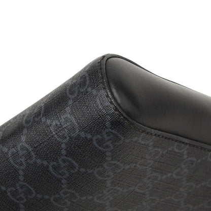 Gucci GG Supreme Small Messenger Bag Crossbody Black Gray Leather — view 4
