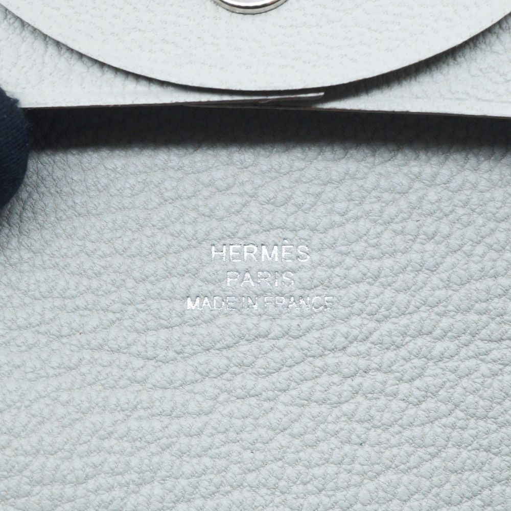 Hermes Bastia Coin Case Card Gris Perle Leather Ice Gray Box — view 7