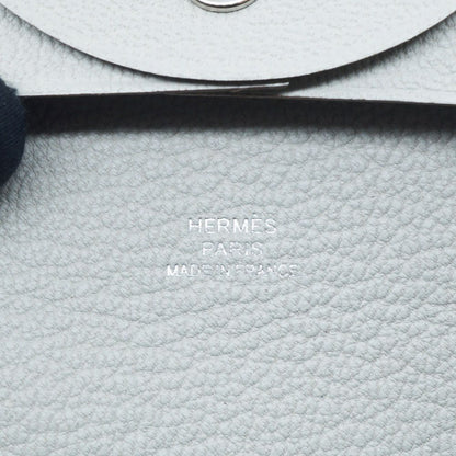Hermes Bastia Coin Case Card Gris Perle Leather Ice Gray Box — view 7