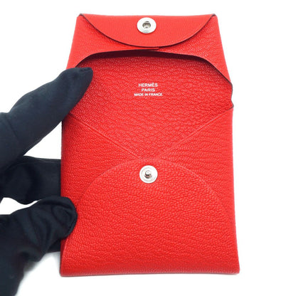 Hermes Bastia Coin Case Card le Juku Leather Red Box — view 6