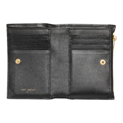 Saint Laurent Monogram 2 Parts Zip Wallet Bifold Black Tannin Leather — view 6