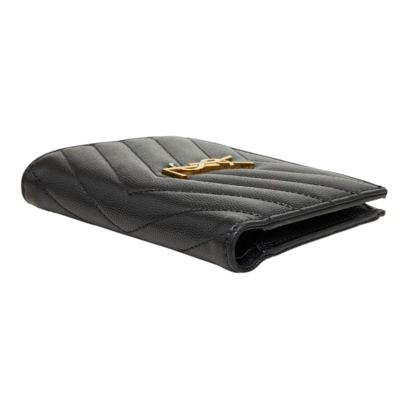 Saint Laurent Monogram 2 Parts Zip Wallet Bifold Black Tannin Leather — view 4
