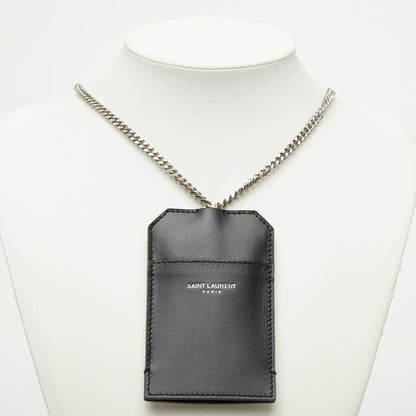 Saint Laurent Chain Card Case ID Black Leather — view 5