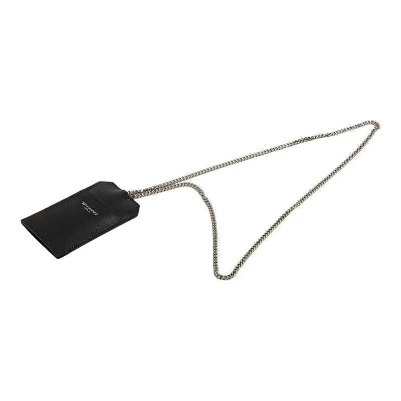 Saint Laurent Chain Card Case ID Black Leather — view 4