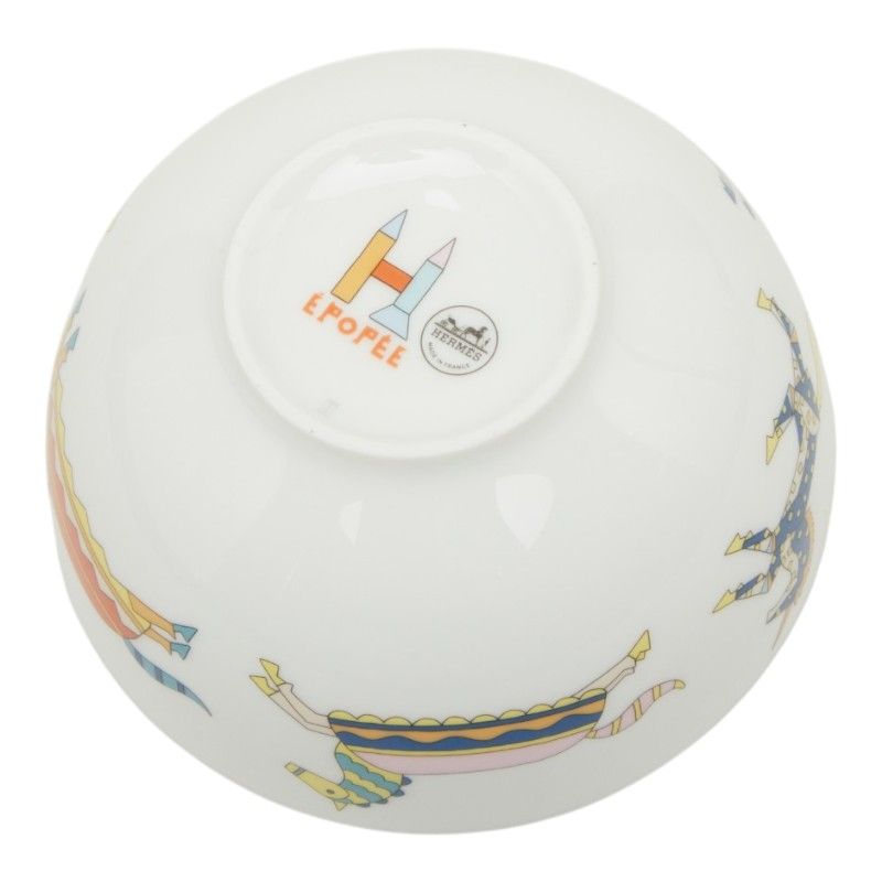 Hermes Epope Tableware Plate Set of 4 Multicolor Ceramic — view 7
