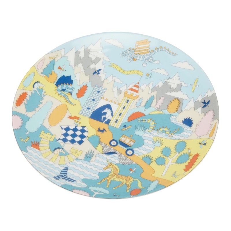 Hermes Epope Tableware Plate Set of 4 Multicolor Ceramic — view 2