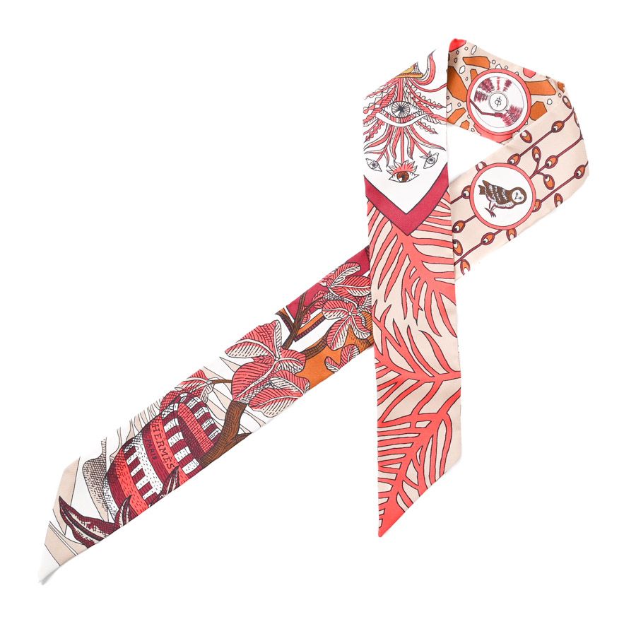 Hermes Scarf Twilly Scarves Beige