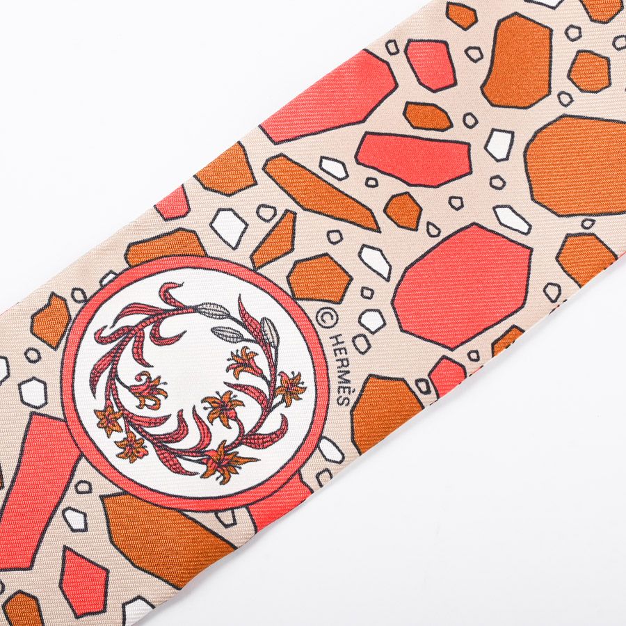 Hermes Scarf Twilly Scarves Beige — view 4