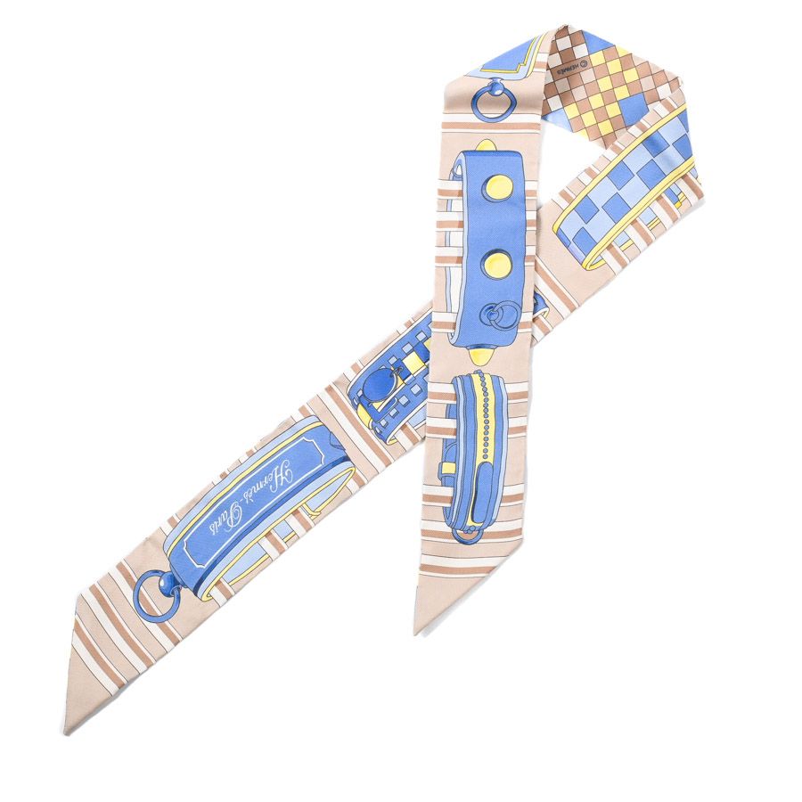 Hermes Scarf Twilly Scarves Beige
