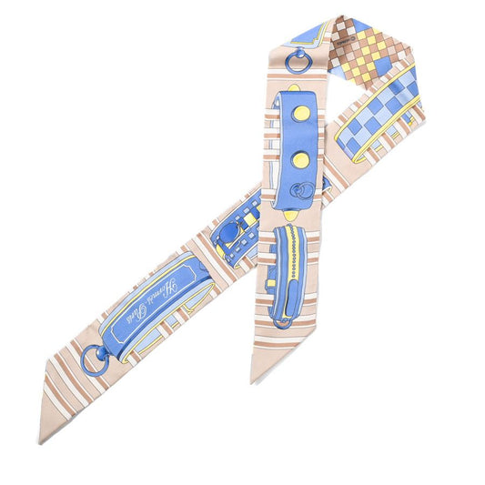 Hermes Scarf Twilly Scarves Beige