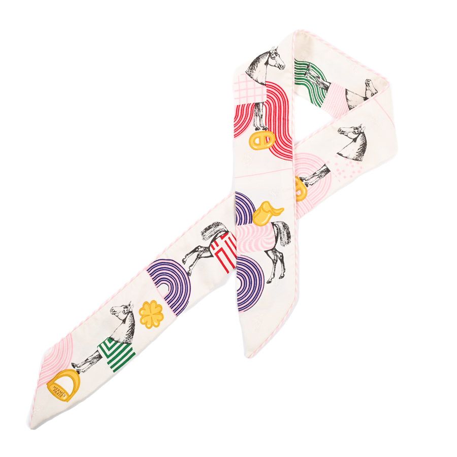 Hermes Scarf Twilly Scarves White
