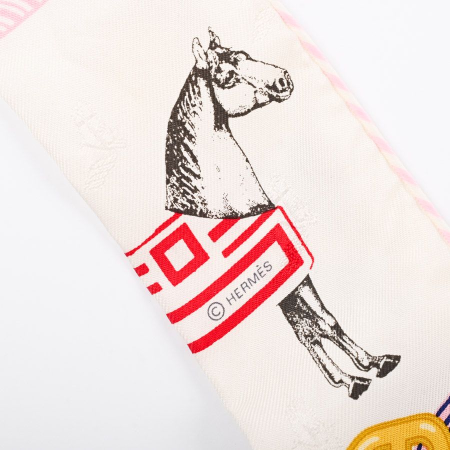 Hermes Scarf Twilly Scarves White — view 4