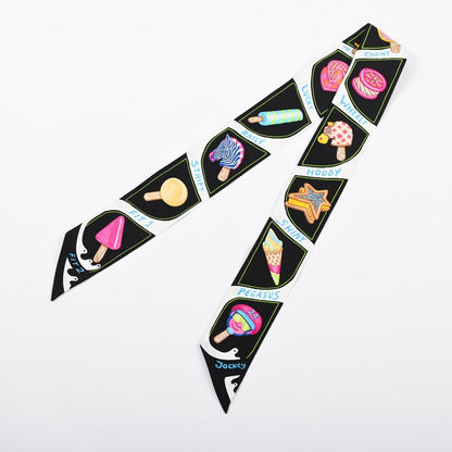 Hermes Scarf Twilly Scarves Black — view 2
