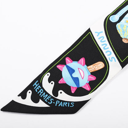 Hermes Scarf Twilly Scarves Black — view 3