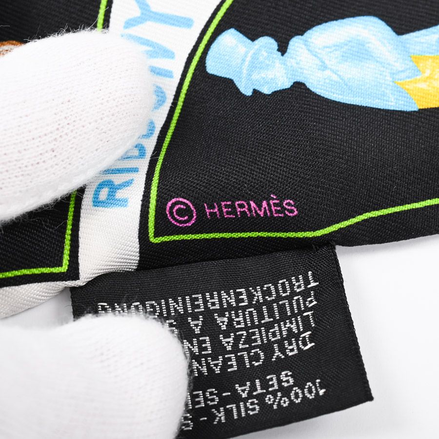 Hermes Scarf Twilly Scarves Black — view 4