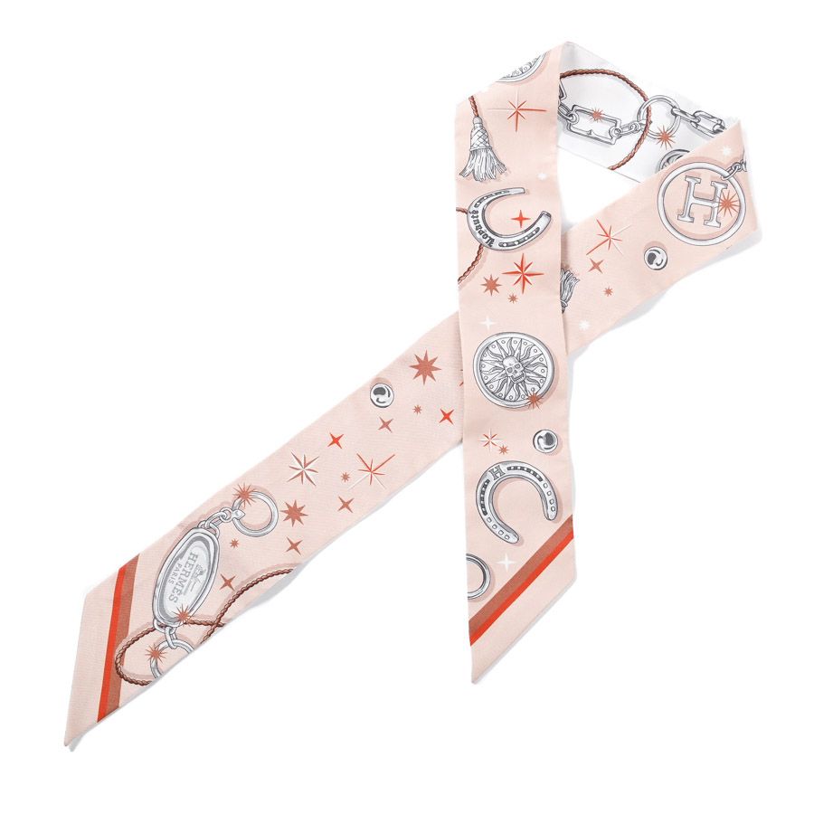 Hermes Scarf Twilly Scarves Beige
