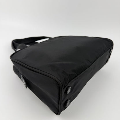 Prada Shoulder Bag Nylon Leather Black Silver Vintage — view 9