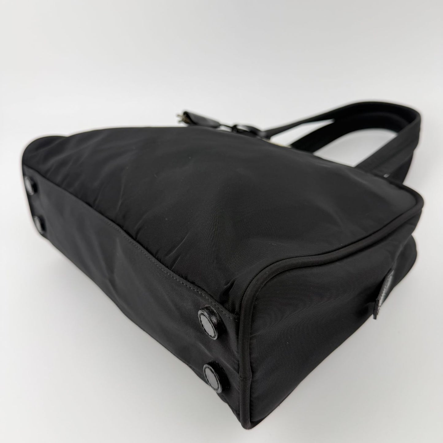 Prada Shoulder Bag Nylon Leather Black Silver Vintage — view 8