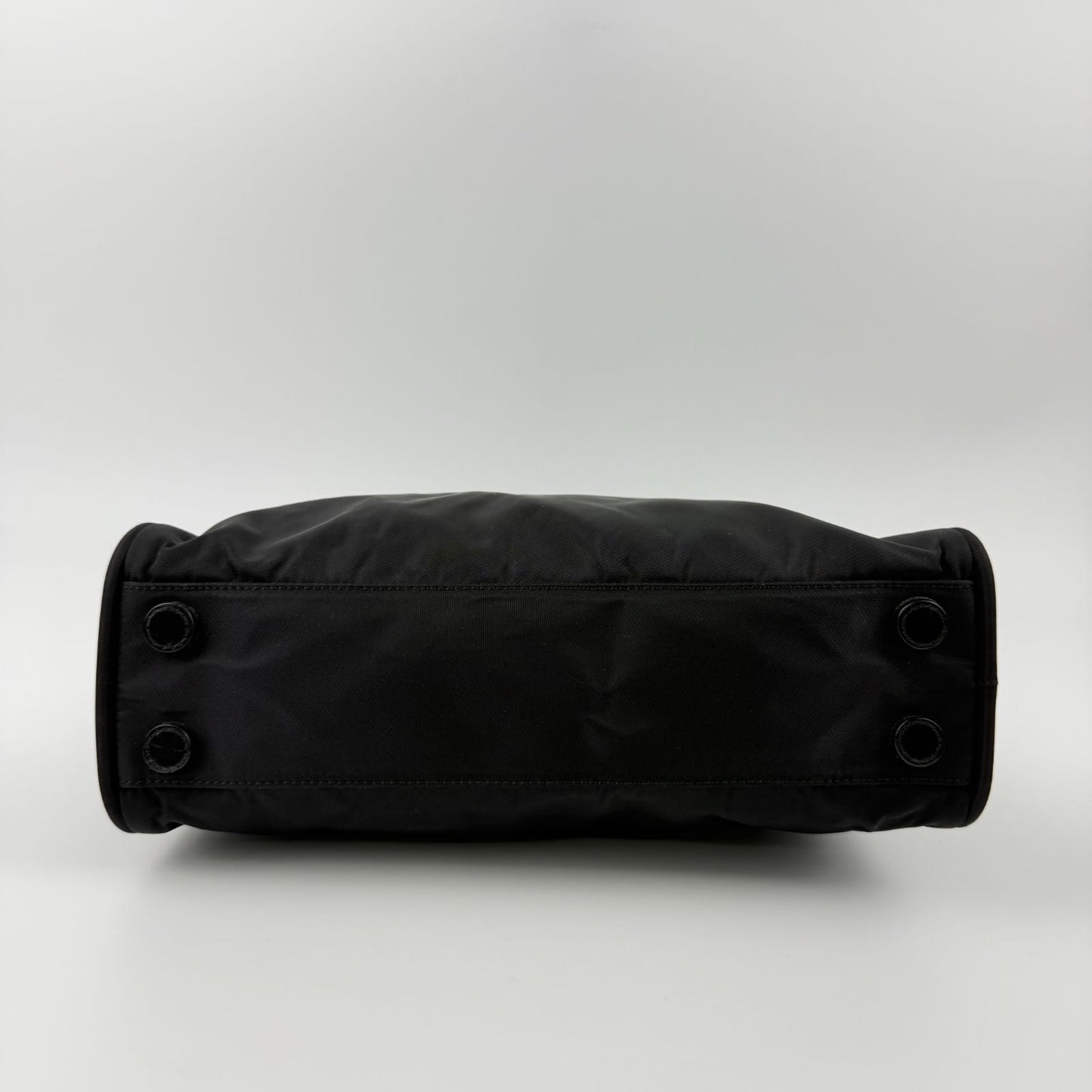 Prada Shoulder Bag Nylon Leather Black Silver Vintage — view 6