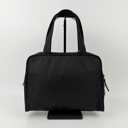 Prada Shoulder Bag Nylon Leather Black Silver Vintage — view 3