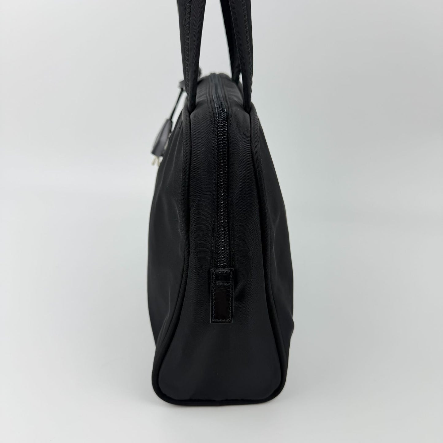Prada Shoulder Bag Nylon Leather Black Silver Vintage — view 4
