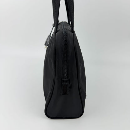 Prada Shoulder Bag Nylon Leather Black Silver Vintage — view 4