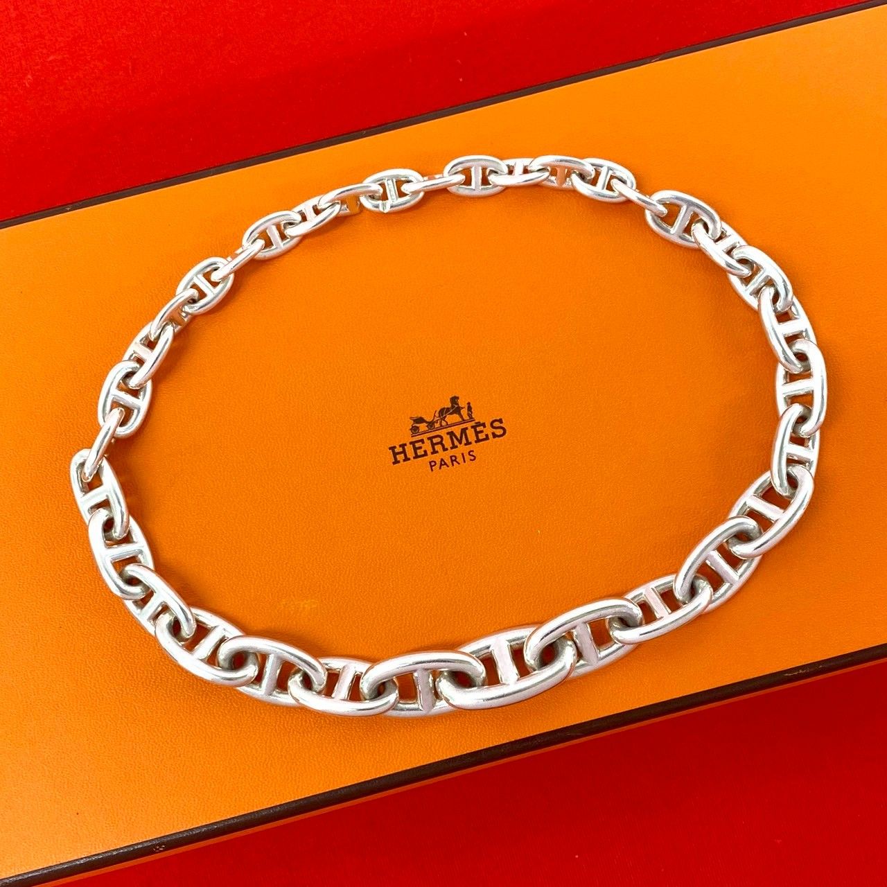Hermes Chaine D'ancre Cles Necklace Martin Margiela Era 925 Sterling Silver