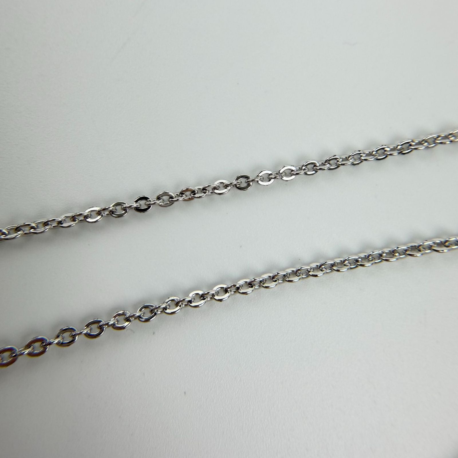 Dior Logo Rhinestone Necklace Plated Silver Pink Vintage — view 6