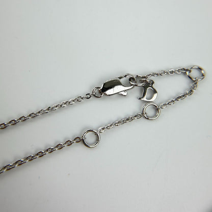 Dior Logo Rhinestone Necklace Plated Silver Pink Vintage — view 7