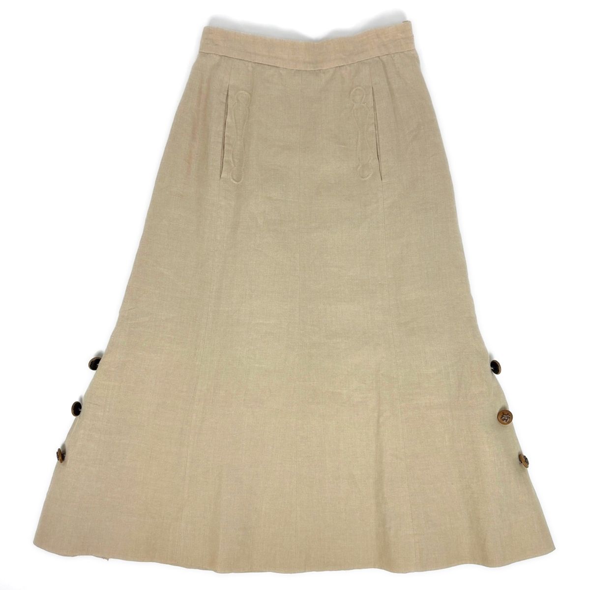 Hermes Set Linen Set Skirt Suit Hemp Beige — view 4
