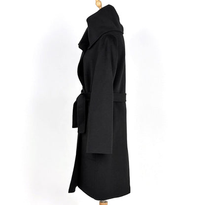 Hermes Gown Coat Robe Long Belted Cashmere Black — view 2