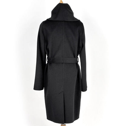 Hermes Gown Coat Robe Long Belted Cashmere Black — view 3