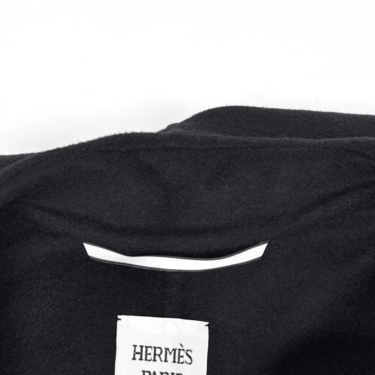 Hermes Gown Coat Robe Long Belted Cashmere Black — view 8