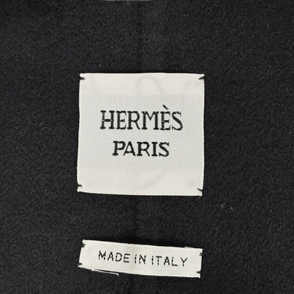 Hermes Gown Coat Robe Long Belted Cashmere Black — view 9