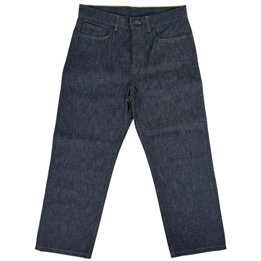 Louis Vuitton Logo Denim Pants Straight Cotton Navy