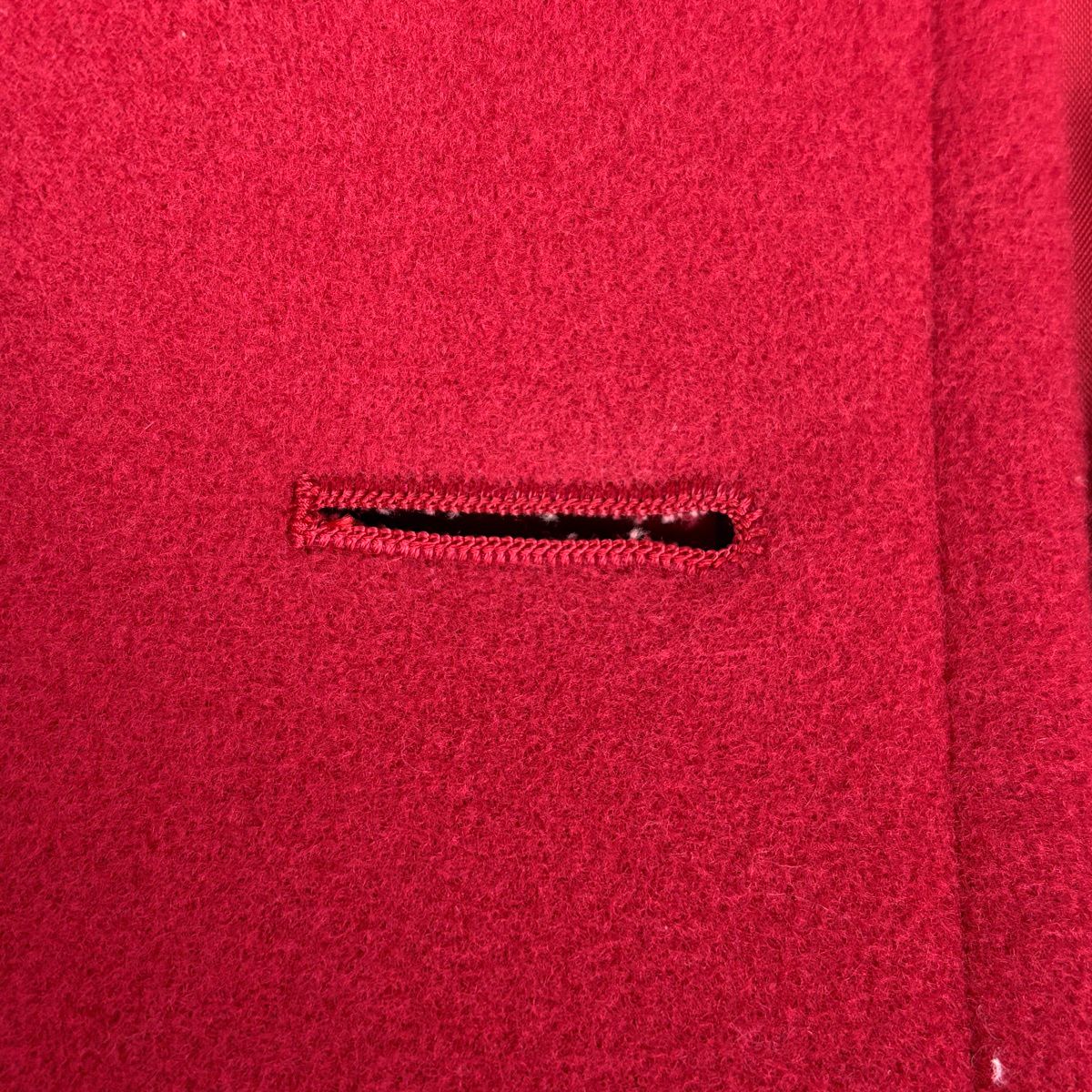 Saint Laurent Soutien Collar Coat Long Hair Nylon Red Black