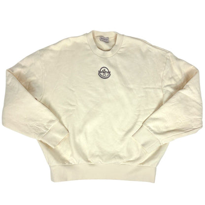 Moncler Logo Sweatshirt Crew Neck Top Cotton White