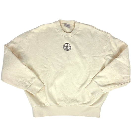 Moncler Logo Sweatshirt Crew Neck Top Cotton White