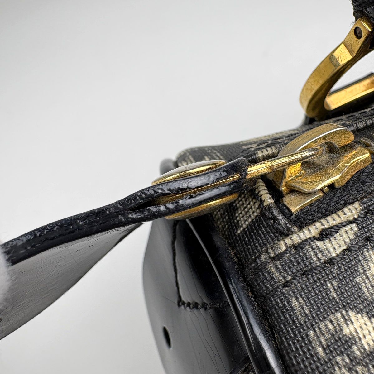 Dior Trotter Pattern Handbag Black — view 6