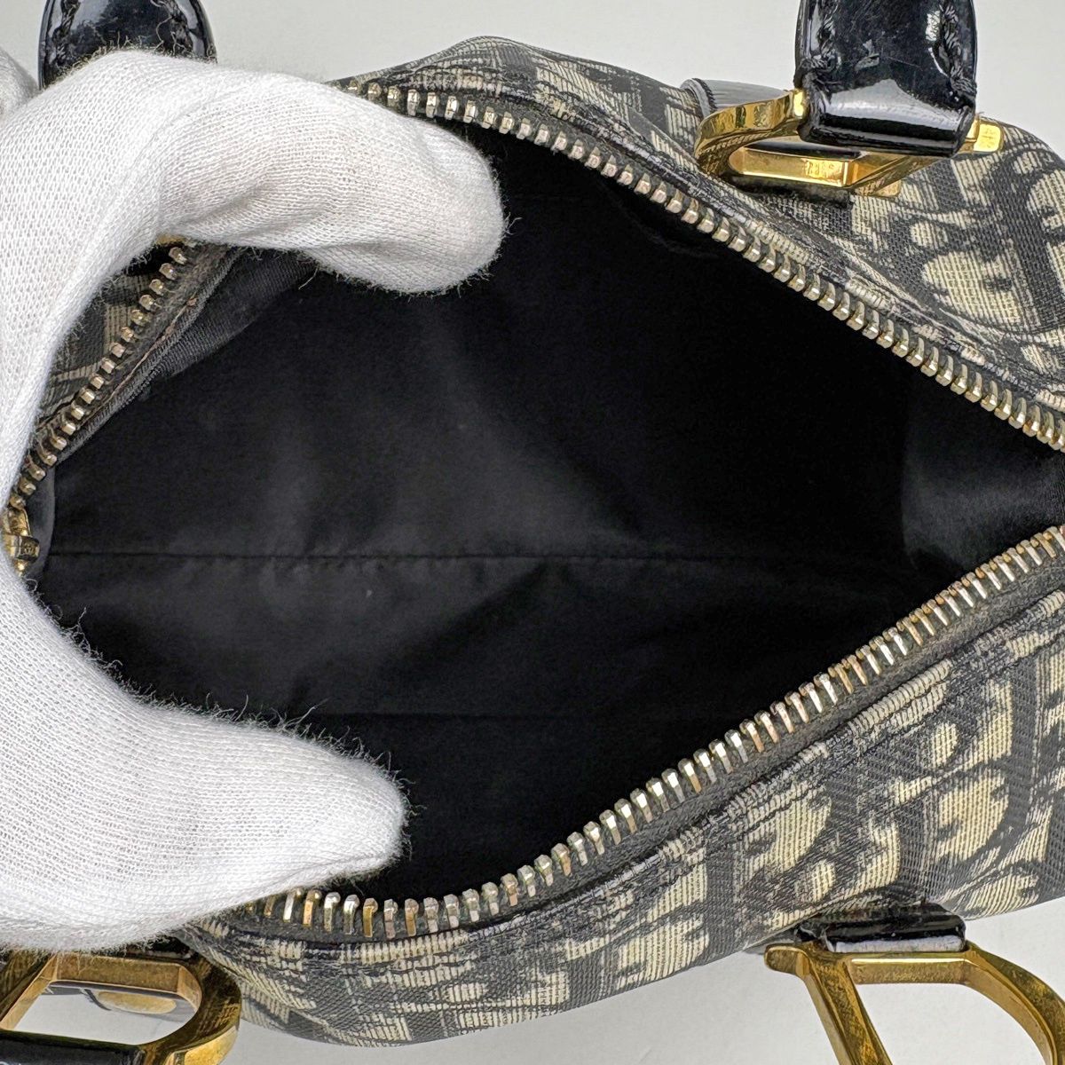 Dior Trotter Pattern Handbag Black — view 9