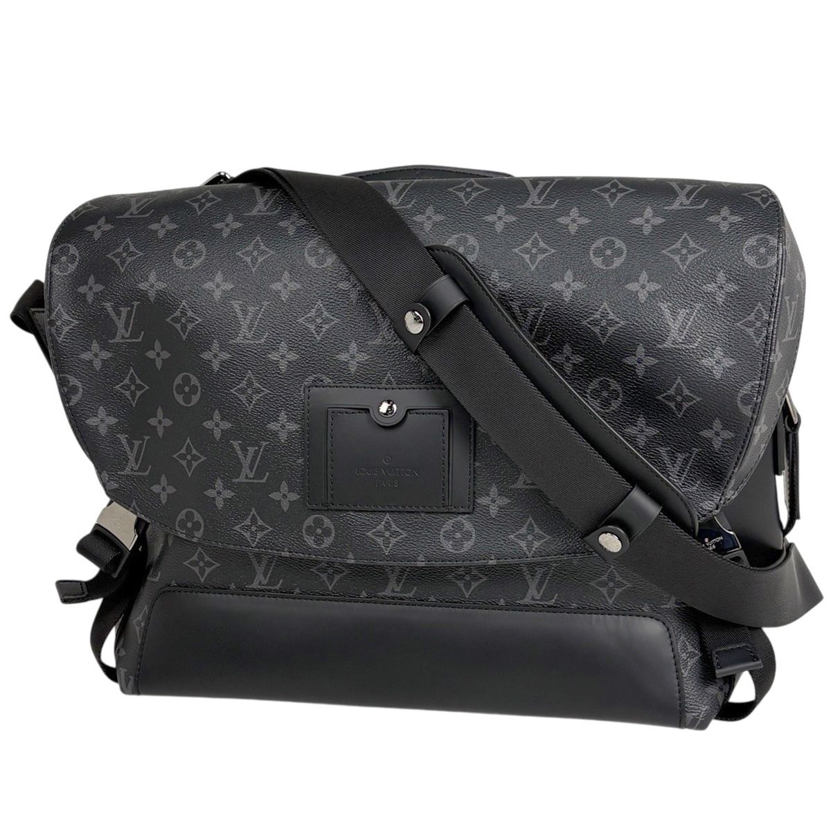 Louis Vuitton Voyage Messenger Bag Monogram Eclipse Noir Gray