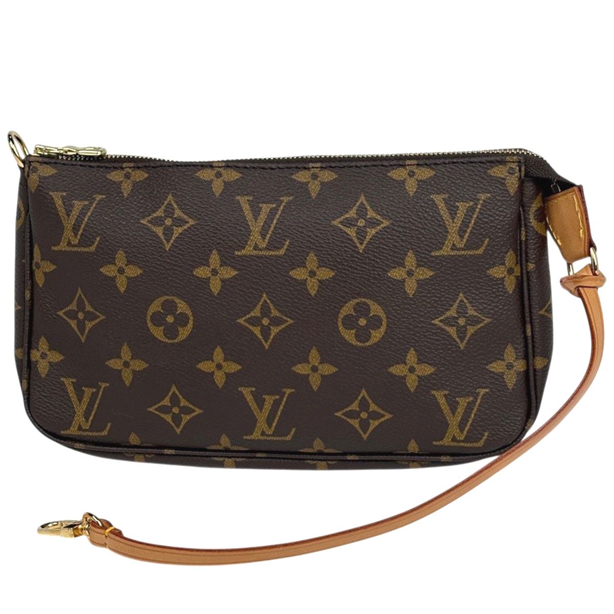 Louis Vuitton Pochette Makeup Cosmetics Pouch Monogram Brown
