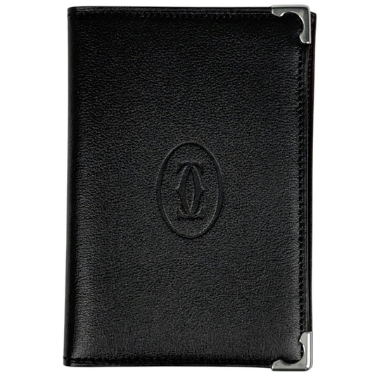 Cartier Must Line Card Case Business Holder Leather Black
