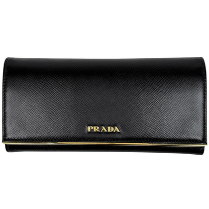 Prada Logo Bifold Wallet Leather Nero